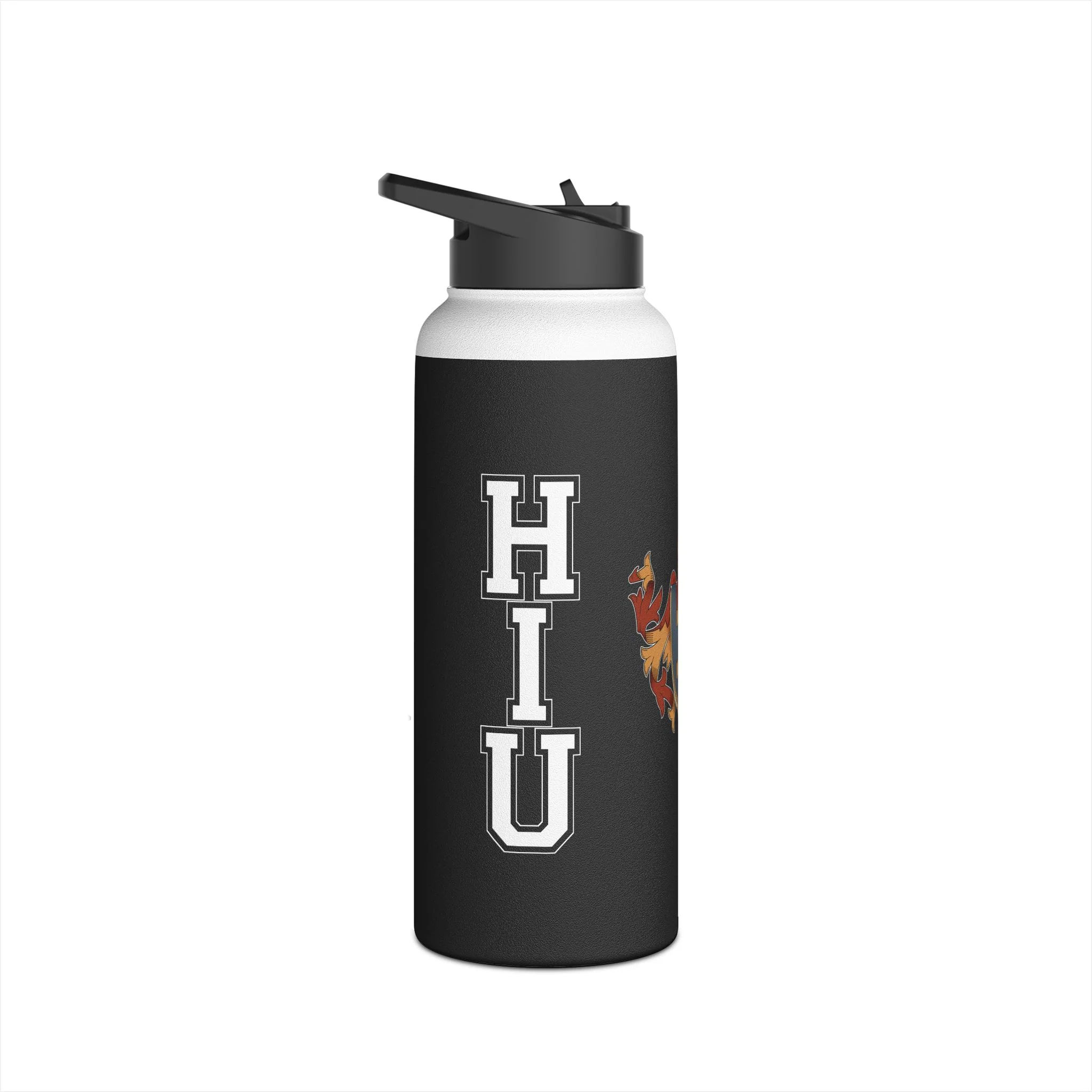 BeardPrincess - HIU Athletics Stainless Steel Water Bottle - Black - Image 3