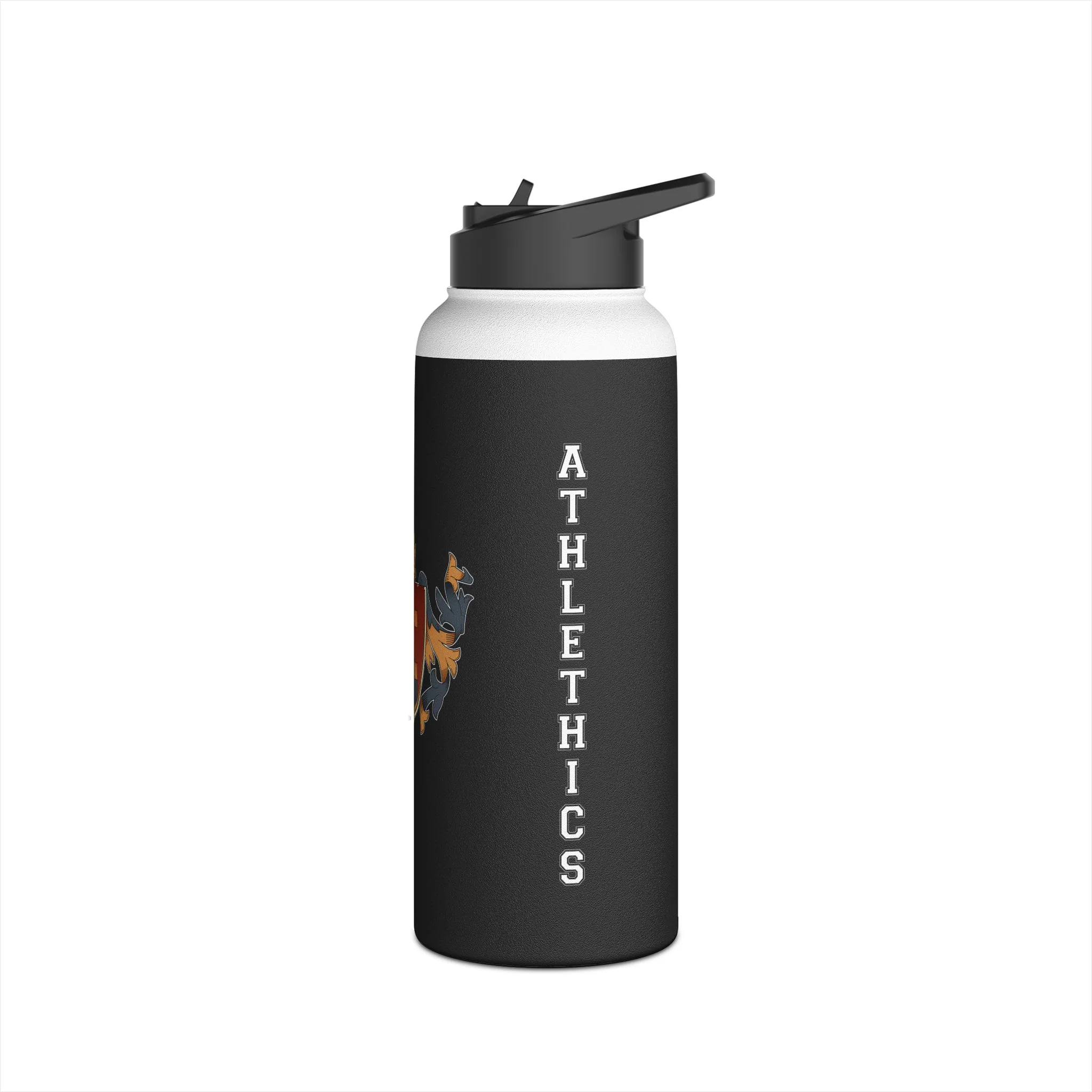 BeardPrincess - HIU Athletics Stainless Steel Water Bottle - Black - Image 4