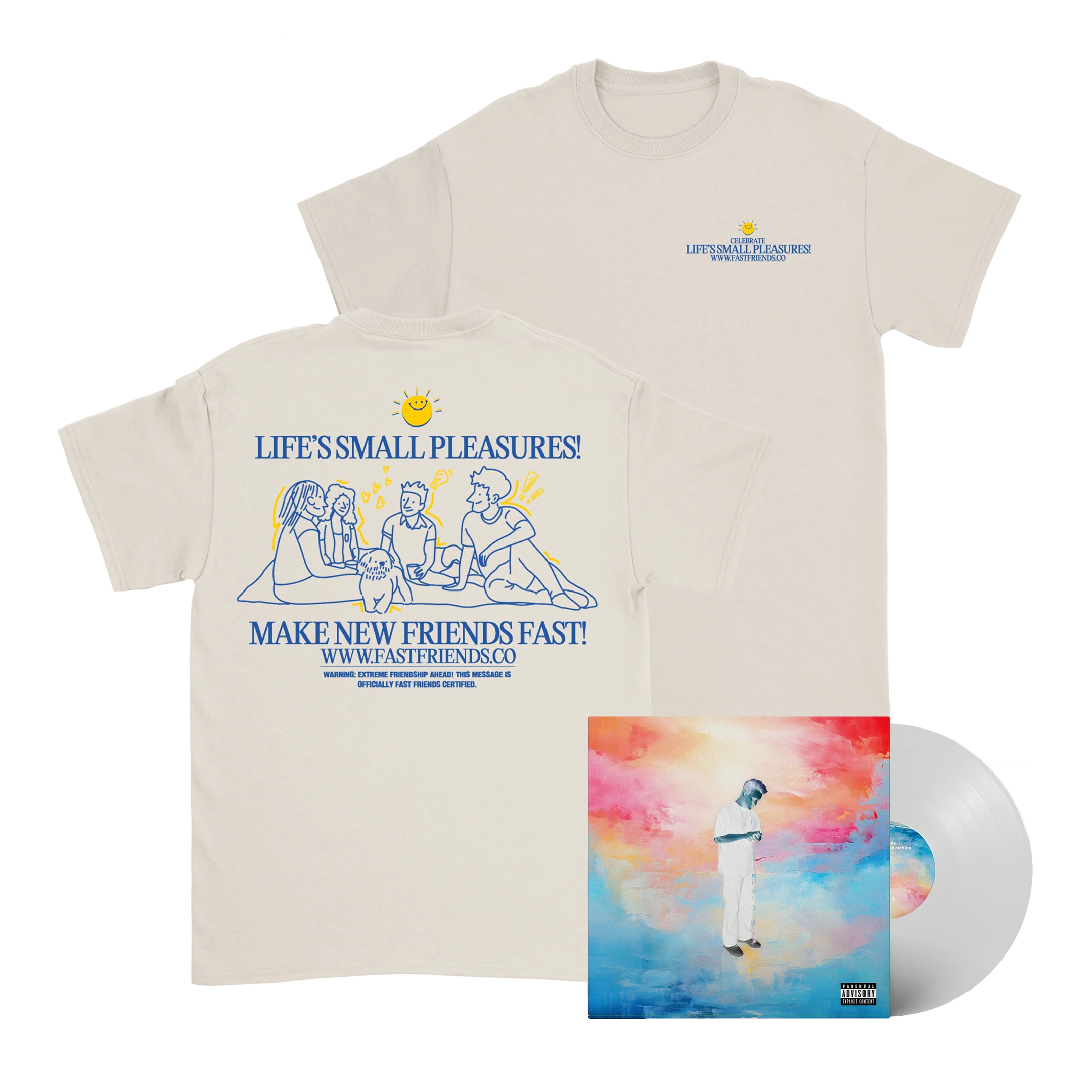 Life's Small Pleasures Tee + Everything and Nothing Vinyl (Glow In The Dark) Bundle