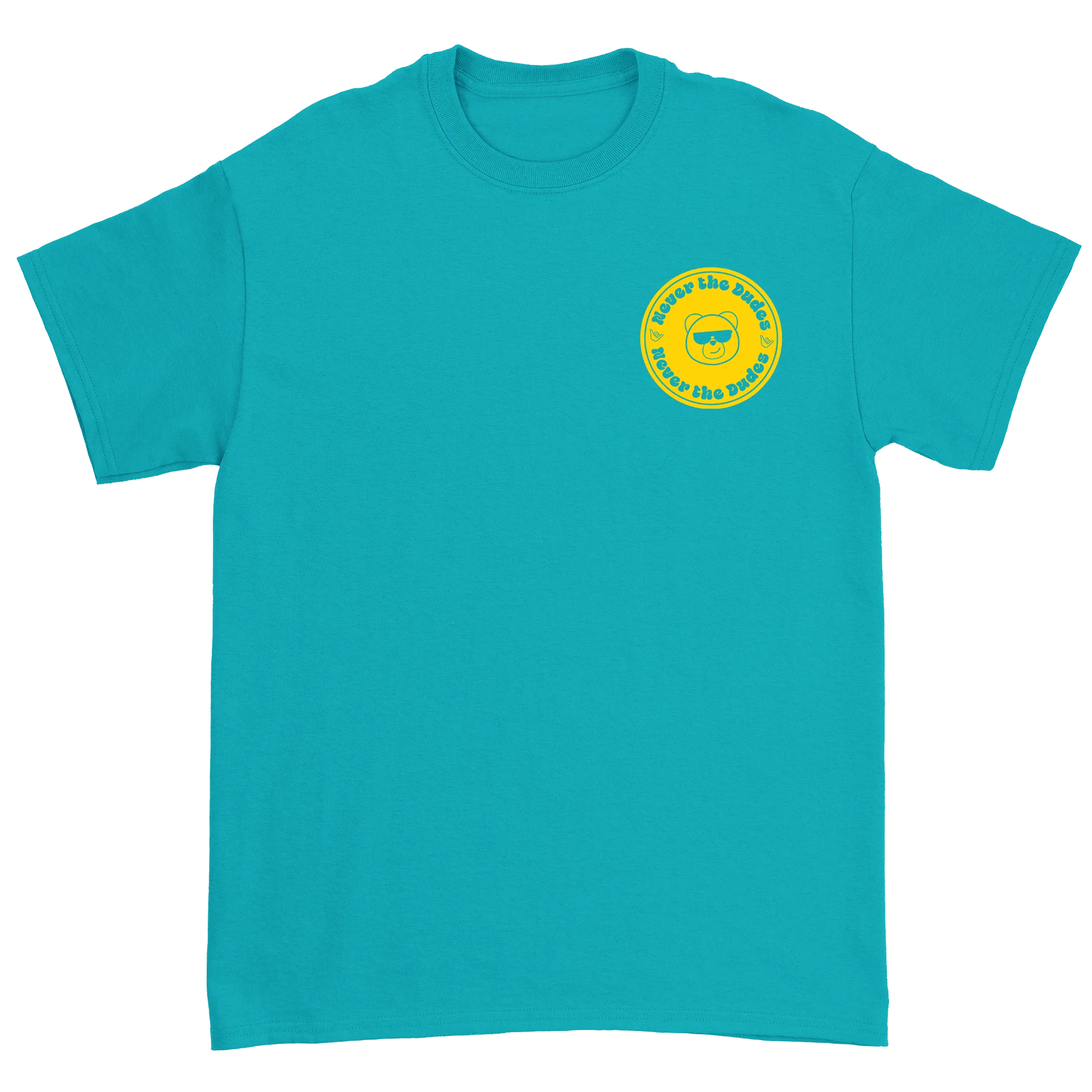 Never The Dudes T-Shirt - Tropical Blue - Image 2