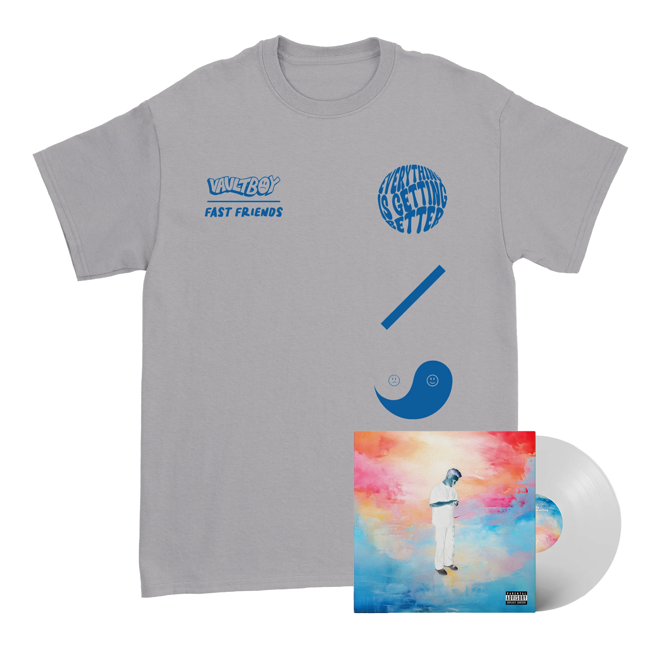 Vaultboy x Fast Friends Tee + Everything and Nothing Vinyl (Glow In The Dark) Bundle